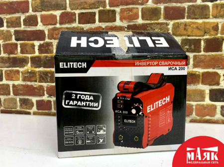 О7 Б/У Сварочный аппарат инверторный Elitech ИСА200, 200 А, до 5 мм кор 123 №e00393461