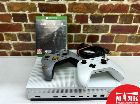 О1 Б/У Игровая приставка Microsoft Xbox One S 1тб. 2 геймпада, 1 диск №e00433216