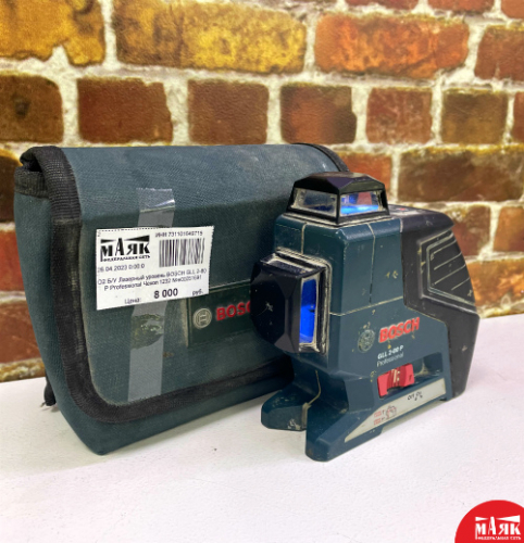 О2 Б/У Лазерный уровень BOSCH GLL 2-80 P Professional Чехол 1232 №e00251691