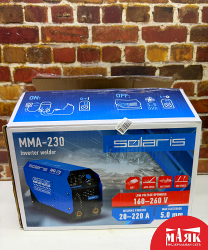 О2 Б/У Сварочный инвертор SOLARIS MMA-230 кор 123 №e00490218